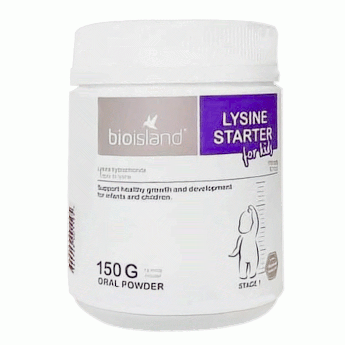 BỘT TĂNG CHIỀU CAO BIO ISLAND LYSINE STARTER CHO TRẺ DƯỚI 6 TUỔI CỦA ÚC (HỘP 150G)