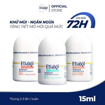 Lăn Khử Mùi EtiaXil Nhãn Xanh Pháp  Cho Da Nhạy Cảm 15ml