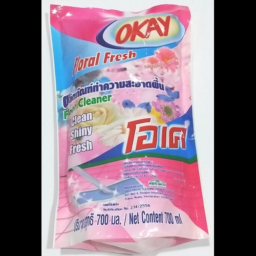 Nước lau sàn OKAY Thái Lan màu hồng dạng túi 70ml